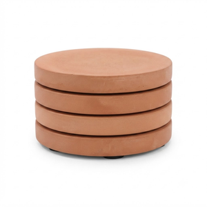 Sous-verres en terre cuite naturelle faits à la main, écologiques, antidérapants, résistants à la chaleur, protection de table, 10 cm, vente en gros - Product Image 1