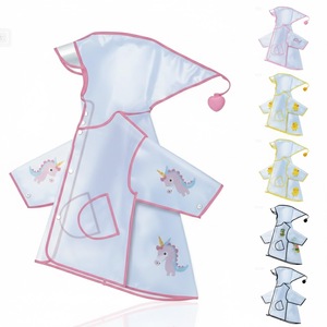 เสื้อกันฝนเด็กแบบใส/ลายการ์ตูน กันน้ำ น่ารัก ลายสัตว์ ทำจากวัสดุ EVA ใช้ซ้ำได้ พกพาสะดวก แบบชิ้นเดียว - Product Image 2