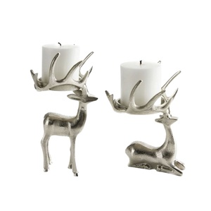 Porte-bougie en métal en forme de cerf, artisanat traditionnel, décoration de Noël - Product Image 1