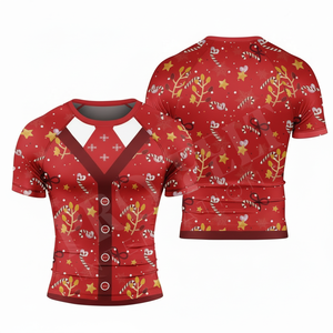 เสื้อจักรยานสำหรับกิจกรรมกลางแจ้งแบบสวมใส่สบาย สีแดงสั่งทำพิเศษ แขนสั้น ชุดกีฬาสำหรับปั่นจักรยาน เสื้อคอมเพรสชั่นประสิทธิภาพสูง - Product Image 5