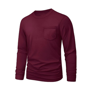 Chemise pour homme, t-shirt à manches longues, haut décontracté, chemises légères avec poche - Product Image 5