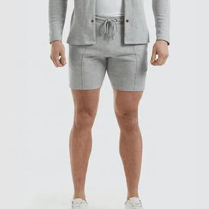 Shorts de sport pour homme en polyester/coton, motif uni, avec cordon de serrage, anti-plis, pour la maison, le jogging, le fitness, la plage, décontracté, mi-longueur - Product Image 4