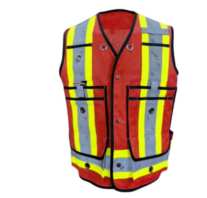 เสื้อกั๊กนิรภัยสำหรับผู้ชาย ANSI Class 1 กันน้ำ สะท้อนแสงสูง ระบายอากาศได้ดี กันลม ผลิตจากผ้าไนลอน/ผ้าฝ้ายผสม ชุดทำงาน มีกระเป๋าหลายช่อง - Product Image 1