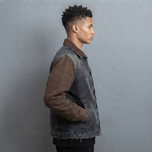 Hot Sale zip Up Regular Cotton <b>Denim</b> <b>jacket</b> for man Vintage washed Streetwear Windproof Washed <b>Denim</b> Jeans <b>Jacket</b> For men's - Product Image 5