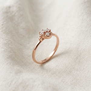Bague Classique en Or Rose avec Grappe Florale, Diamant de Laboratoire Certifié IGI, Sertissage Griffe, Bijoux Fins pour Mariage, Anniversaire, Fête - Product Image 2
