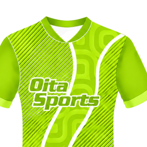 Camiseta de Rugby Verde Lima y Blanca, Manga Corta, Cuello en V, Uniforme de Equipo Geométrico Personalizado, Ropa Deportiva Transpirable para Entrenamiento - Product Image 3
