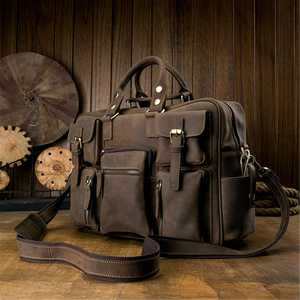 Maletín para Portátil de Cuero Genuino Vintage para Hombre, Bolso de Hombro Ejecutivo Ligero y Duradero para Oficina, Uso Diario - Product Image 2