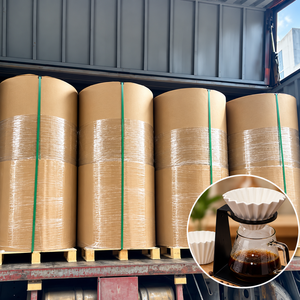 Food Grade Anti-Curl Recyclable <b>Brown</b> Kraft <b>Paper</b> <b>Roll</b> for Coffee Filter <b>Paper</b> Large Size Wrapped on Pallet - Product Image 1