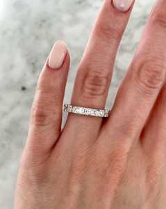 Full Eternity Wedding Bands 14K Solid Gold <b>Stacking</b> Bridal Minimalist <b>Rings</b> For Women Emerald Cut Lab Grown Diamond Manufacturer - Product Image 2