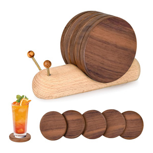 Sous-verre en bois personnalisé avec logo imprimé – Cadeau promotionnel haut de gamme pour café, bureau, restaurant – Choix élégant et moderne - Product Image 2