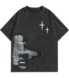 เสื้อยืดพิมพ์ลายด้านหลัง ผ้าฝ้าย 100% ระบายอากาศได้ดี ทรงหลวม ออกแบบมาเพื่อโดดเด่นทุกมุมมอง - Product Image 1