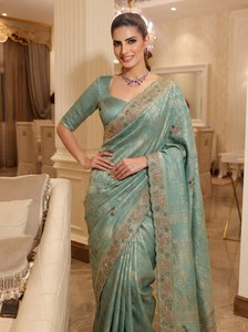 Indian Ethnic Wear Wedding and Festival Wear Pure Silk Saree with Heavy Kanjivarm Design Saree with Blouse - Product Image 5