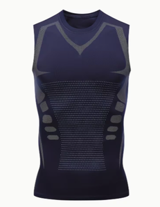 HAWK SPORTS INDUSTRIES Débardeur de compression en polyester tricoté pour homme, col rond, couleur unie, séchage rapide, sans manches, pour le sport et l'entraînement en salle de sport - Product Image 6