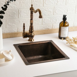 Lavabo Ovalado de Cobre Oscuro para Baño, Lavabo de Cobre Martillado para Encimera, Estilo Tradicional, Lavabo Duradero para Uso Doméstico - Product Image 6