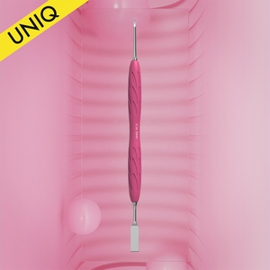 UNIQ-11 TIPO 1 Empujadores de Cutículas para Manicura, Empujadores de Doble Cara Afilados y Duraderos, Mango de Silicona Rosa, Removedores de Gel Acrílico - Product Image 1