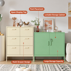 Commode moderne multi-tiroirs, coffre de rangement coloré, organisateur d'espace pour la chambre, le salon, l'entrée, meubles de maison - Product Image 5