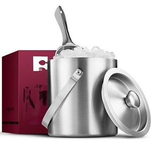 Seau à glace professionnel en métal avec pinces pour refroidir le champagne et le vin, idéal pour les restaurants, bars, hôtels, services de traiteur et événements. - Product Image 3