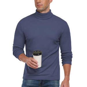 Mens Turtle High Neck Fashionwear Custom <b>Logo</b> And Size Slim Fit Cotton Pullover Breathable Comfortable Daily Wear Shirt - Product Image 5