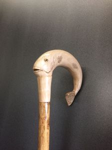 Luxury Vintage Polished Buffalo Horn Eco-Friendly Durable Left-Handed Walking Stick for <b>Old</b> Age Handicapped Camping - Product Image 3