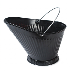 Metal Large Fireplace Fuel Can Pail Indoor Use Fireplaces Ashes Carrier Container <b>Wood</b> Pellets Coal <b>Buckets</b> Ashes <b>Bucket</b> - Product Image 6