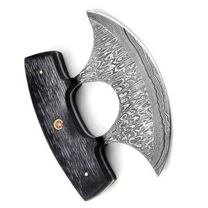 Couteau Ullu Burraq personnalisé fait main en acier Damas, manche en bois, trancheur à pizza, fourreau en cuir, ambidextre, écologique - Product Image 4