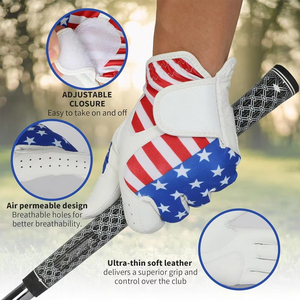 Gants de golf personnalisés OEM haut de gamme pour hommes et femmes, en cuir Cabretta souple, à doigts entiers, professionnels, antidérapants, avec fermeture à enfiler. - Product Image 5