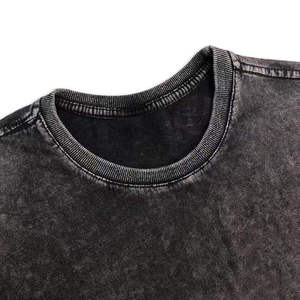 Camiseta de algodón pesado para hombre, lavado ácido, estilo vintage, oversize, cuello redondo, manga corta, venta al por mayor, logotipo personalizado, ropa urbana - Product Image 6