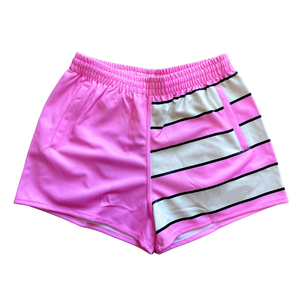 Custom Split Design Athletic Shorts Men Women Color Block Striped Gym Shorts Quick Dry <b>Running</b> Sports Shorts Wholesale - Product Image 1