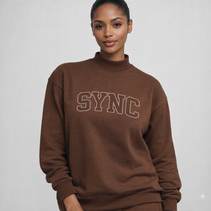 Sweat-shirt à col montant Cozy Flex, coupe ample, en molleton de coton, pull chaud d'hiver, streetwear décontracté, haut doux pour tous les jours - Product Image 1