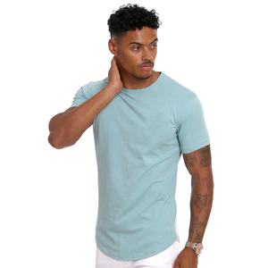 Vente en gros 100% coton T-shirt d'entraînement de gym pour hommes coupe surdimensionnée plus longue ourlet incurvé conception musculaire de musculation pour le printemps - Product Image 1