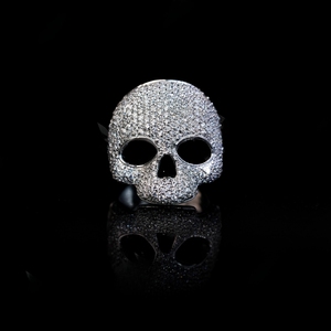 Bague Crâne de Luxe en Argent Sterling 925 avec Diamant Moissanite, Bijou Statement Hip Hop Gothique pour Homme, Vente en Gros - Product Image 1