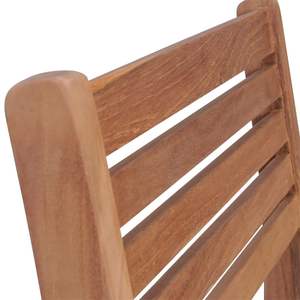 Juego de 6 Sillas Apilables de Madera de Teca Natural Sólida para Patio, Estándar - Product Image 4