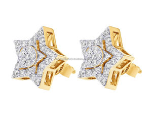 Eye Catching Trendy Design Women's Gold Plated 925 <b>Silver</b> <b>Stud</b> Iced Tiny Bling Star Minimalist Moissanite Diamond Earrings Gift - Product Image 6