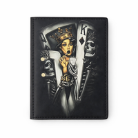 Carnet en cuir rigide imprimé Piques, fait main, papier à bords festonnés, écologique, style vintage, Grimoire, cadeau, vente en gros