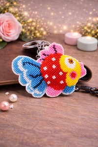 Hand Beaded Unicorn Charm, Embroidery <b>Keychain</b>, Phone Strap Accessory - Product Image 5