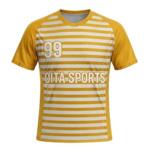 ชุดยูนิฟอร์มแฮนด์บอลลายทางสีเหลืองขาวสำหรับผู้ชาย ชุดเสื้อเจอร์ซีย์โพลีเอสเตอร์ กางเกงขาสั้น ชุดกีฬาสำหรับการแข่งขันและการฝึกซ้อม - Product Image 3