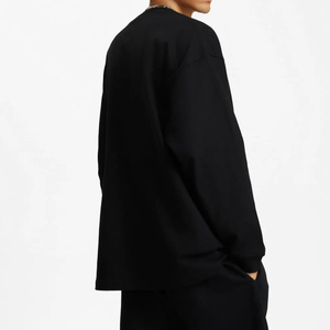 Sweat-shirt à col rond délavé à l'acide pour hommes et femmes, style vintage streetwear, surdimensionné, avec logo personnalisé, fabrication OEM - Product Image 3