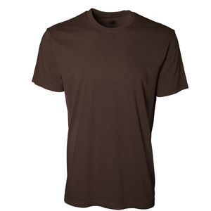 T-shirt à manches courtes pour homme en coton doux, col rond, uni, brun foncé, décontracté, basique, léger, respirant, à porter tous les jours en été - Product Image 1