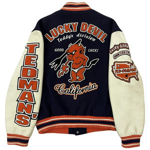 Custom <b>Men</b> Vintage Varsity Letterman <b>Jacket</b> Heavyweight Wool <b>Woolen</b> Fleece Body Leather Sleeve Embroidery Chenille Patch <b>Jacket</b> - Product Image 2