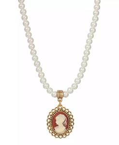 Collana con Ciondolo Cameo in Perle Acriliche Imitate |   2028 - Product Image 1