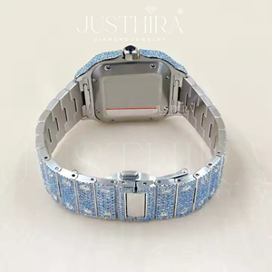 Customizable Luxury Men's Hip-Hop Stainless Steel Band Square <b>Case</b> 41mm Dial Moissanite Diamond Quartz Movement SEIKO 10 <b>Watch</b> - Product Image 2