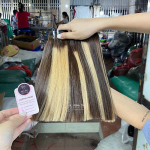Hermoso Piano Rubio Color Espejo de calidad superior Hueso Recto Cutícula Alineada Cabello Sin enredos Extensiones de cabello natural Tejidos - Product Image 2