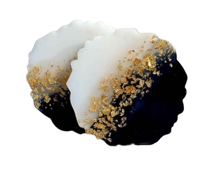 ชุดแผ่นรองแก้วเรซิ่นสำหรับโต๊ะอาหาร เป็นมิตรกับสิ่งแวดล้อม เหมาะสำหรับวางเครื่องดื่ม ผลิตด้วยมือ ใช้ตกแต่งบ้าน - Product Image 1