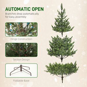 Árbol de Navidad artificial escaso preiluminado de 7 pies con soporte de acero y 2901 puntas para decoración de vacaciones en el hogar o la oficina - Product Image 6