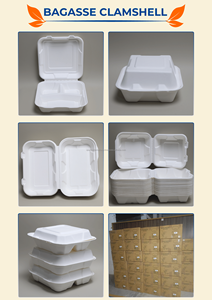 Contenant alimentaire à clapet 9x6 en bagasse de canne à sucre, compostable, biodégradable, micro-ondable, qualité alimentaire, pour gâteaux et plats à emporter - Vente chaude - Product Image 3