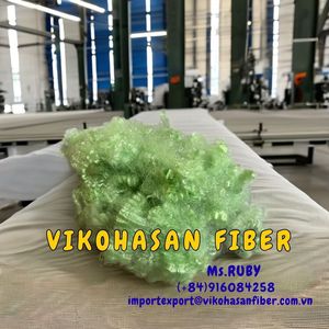 ขายตรงจากโรงงาน ใยโพลีเอสเตอร์กลวง 15D HS สีเขียว 100% เกรด A ผ่านการรีไซเคิล GRS สำหรับยัดไส้ของเล่น หมอน ผ้านวม เฟอร์นิเจอร์ - Product Image 2
