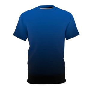 เสื้อยืดผู้ชายไล่เฉดสีน้ำเงินรอยัลถึงสีดำ แขนสั้น ทรงลำลอง คอกลม - Product Image 1