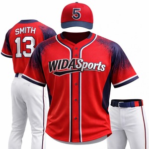 Tenue de baseball professionnelle personnalisable avec nom d'équipe – Maillot léger et respirant 100 % polyester pour l'été/le printemps – Vêtements de sport - Product Image 1