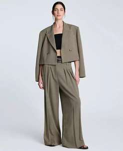 Women's Houndstooth High Rise <b>Belted</b> <b>Trousers</b> | Kenneth Cole - Product Image 3