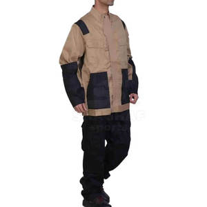Chaqueta de Trabajo de Alta Visibilidad para Hombre, Antiarrugas, Color Bronceado y Negro, Manga Larga con Bolsillos, Color Personalizado, Uniforme Industrial - Product Image 5